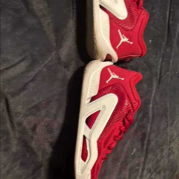 Red and White Athletic Shoes