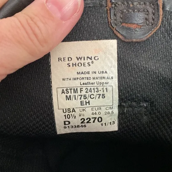 Red Wing Brown Leather Pecos Waterproof USA Made Boots 2270 - 10.5