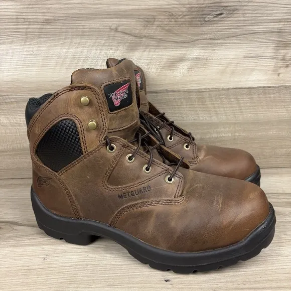 Red Wing Metguard Boots Steel Toe Men's 9D Oil &amp; Slip Resistant Conditioned EUC