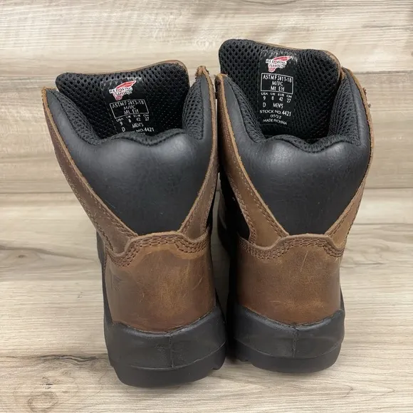 Red Wing Metguard Boots Steel Toe Men's 9D Oil &amp; Slip Resistant Conditioned EUC