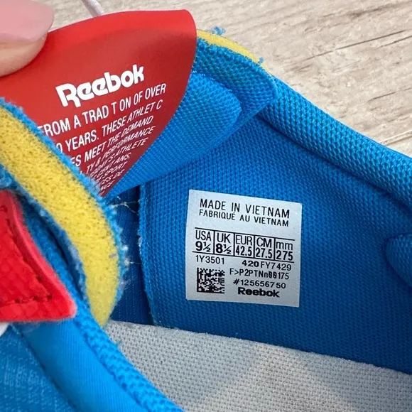 Reebok Blue and Yellow Athletic Sneakers