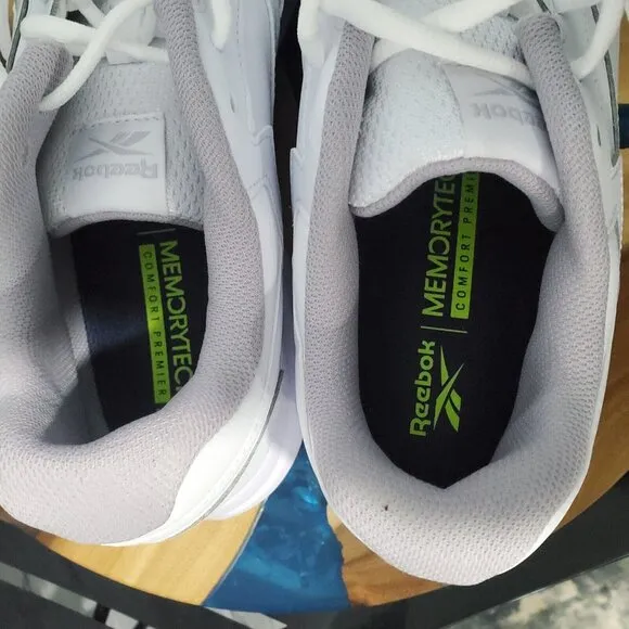 Reebok Men's Classic Leather White 1314 Men's 10 Low Ortho lite Memory Tech