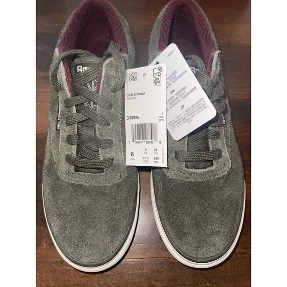 Reebok Sneaker Tennis Shoe Club C Coast Green White Men's Size 6 Suede New