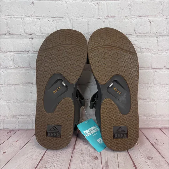 Reef Fanning Baja Brown Gum With Bottle Opener Sandals Mens Size 12
