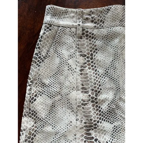 REISS. 🐍 Kora Snake Print Lambskin Leather Mini Skirt -2