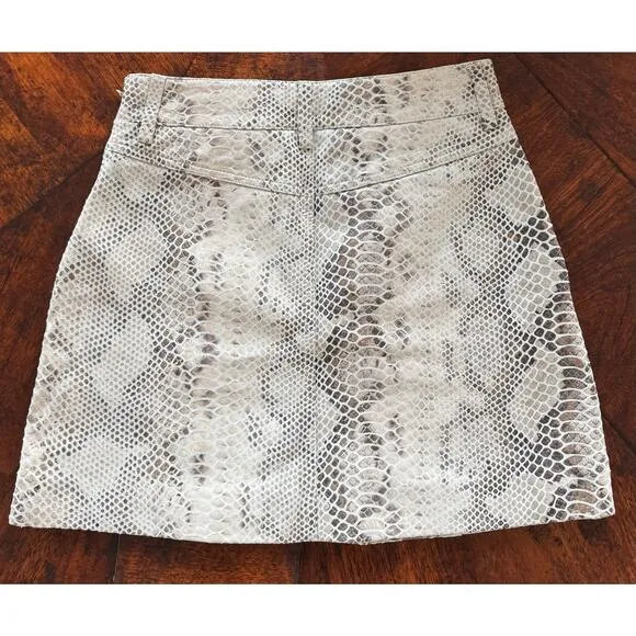 REISS. 🐍 Kora Snake Print Lambskin Leather Mini Skirt -2