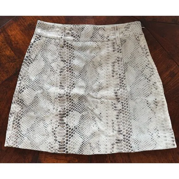 REISS. 🐍 Kora Snake Print Lambskin Leather Mini Skirt -2