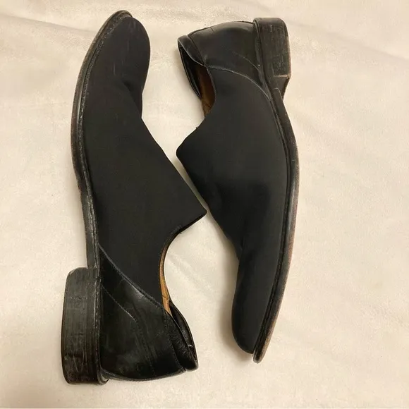 Right Bank Shoe Co Homme Men’s 9M Black Elastic Loafer Tuxedo Shoes Stretch Flat