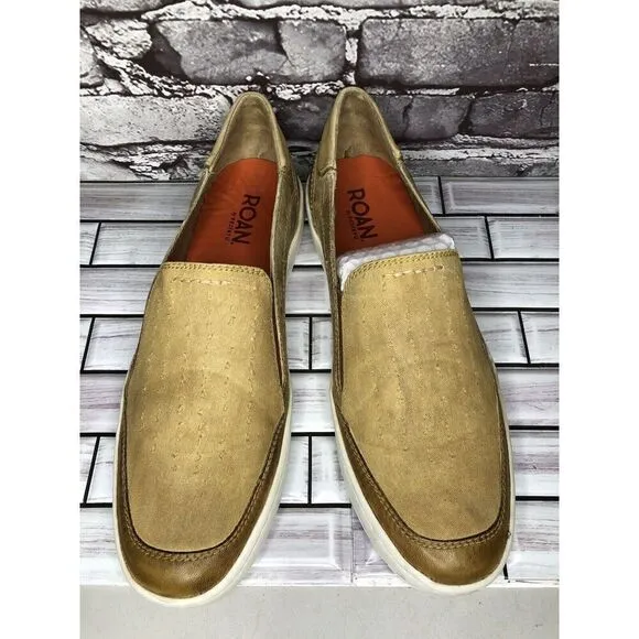 Roan By Bedstu Wils Brown Leather Textile SlipOn Casual Shoes Men Sz 12M US/45EU