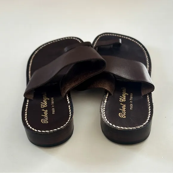 Robert Clergerie Brown Flat Sandals No Size Tag Actual Size 8