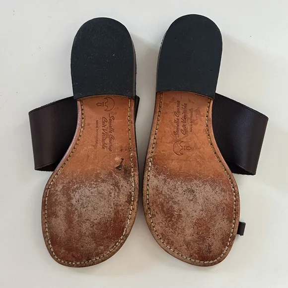 Robert Clergerie Brown Flat Sandals No Size Tag Actual Size 8