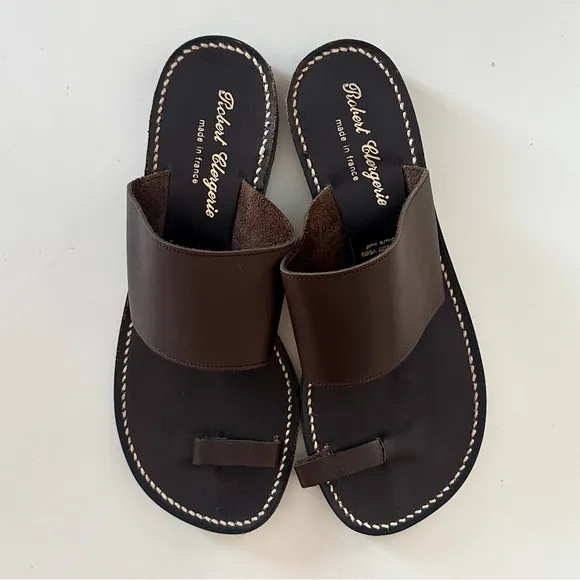 Robert Clergerie Brown Flat Sandals No Size Tag Actual Size 8