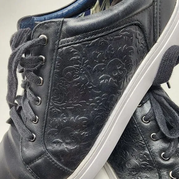 Robert Graham Sneakers Men 11 Artfibers Dreamer Sugar Skull Rose Black Brown