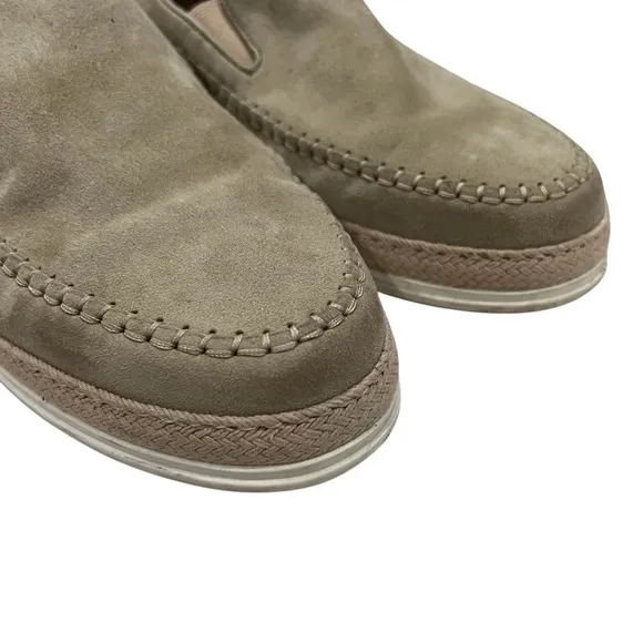 Robert Talbott Men’s Size 7 Beige Leather Slip On Casual Loafer Shoes