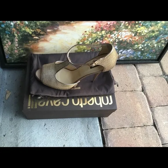 Roberto CAVALLI LUXURY T STRAPS SANDALS SIZE 11