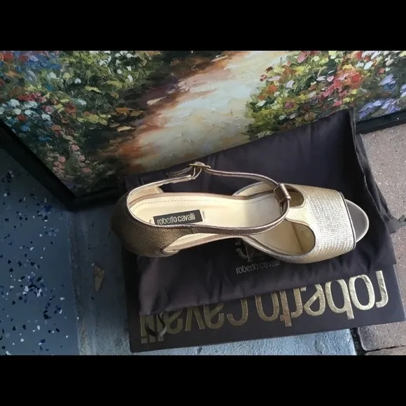 Roberto CAVALLI LUXURY T STRAPS SANDALS SIZE 11