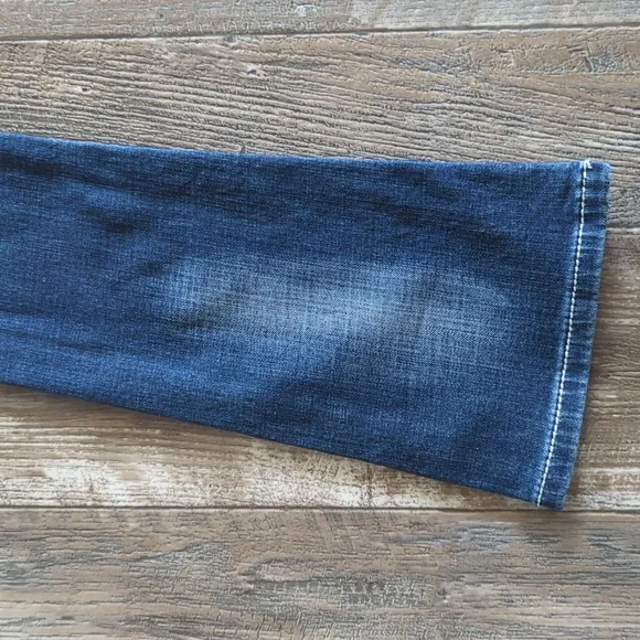 ROCK &amp; ROLL Cowgirl &quot;Rival Low Rise&quot; Bootcut blingy rodeo jeans sz 24x32L euc