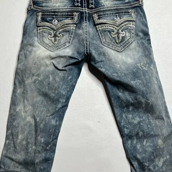 Rock Revival | Factory Distressed Blingy Xia Capri