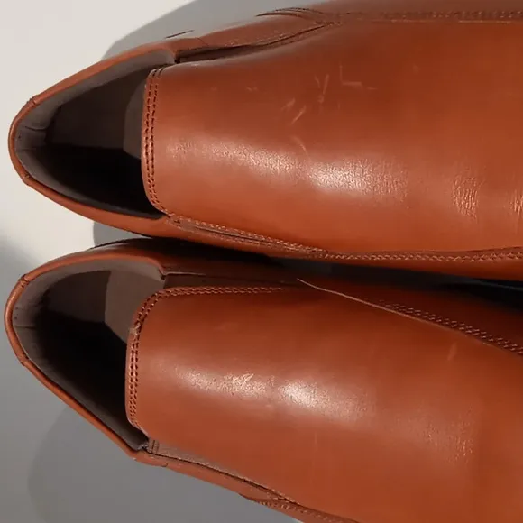 Rockport - Men's Leather Slip On Dress  Loafer w/Bike Toe -  British Tan -12M