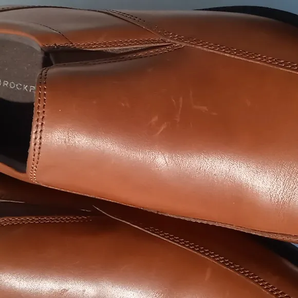 Rockport - Men's Leather Slip On Dress  Loafer w/Bike Toe -  British Tan -12M