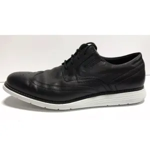 Rockport Men’s Total Motion Sport Wingtip Oxford Black Leather, Size 10 M.