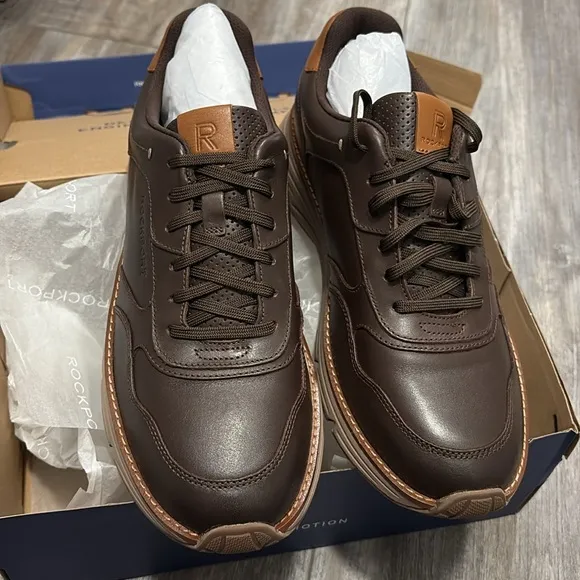 Rockport Weston Dark Brown Casual Laced Shoe size 10 NEW