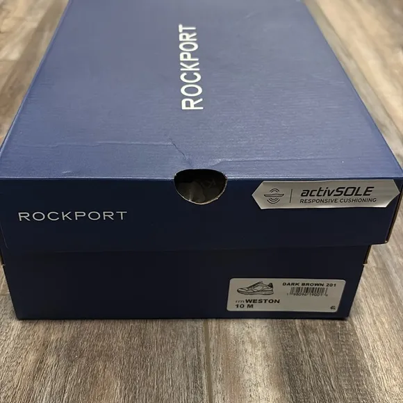 Rockport Weston Dark Brown Casual Laced Shoe size 10 NEW