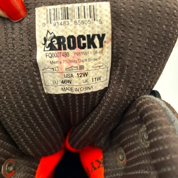 ROCKY 600 LEATHER WATERPROOF SPORT UTILITY  HUNTING HIKING UTILITY BOOT SZ 12