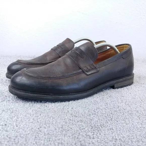 Rodd &amp; Gunn Penny Loafer Mens 43 EU Slip On Brown Leather Dress Shoes