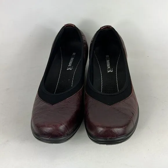 Romika cassie loafers women’s size 8 wine red leather slip on minimalist shoes