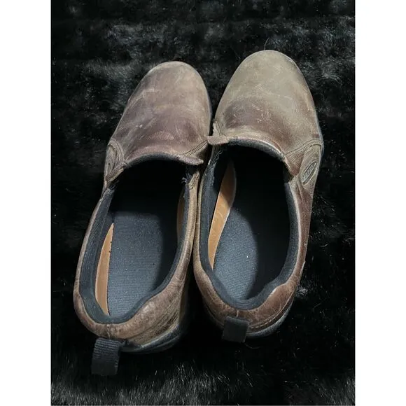 Roper Performance Sport Slip-Ons Brown Crazy Horse Leather Shoes Men's Size 11