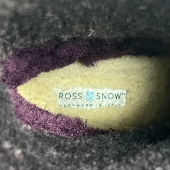 Ross &amp; Snow Women US 5 Emilina Shearling Boots Frosted Winter Plum Made in Italy