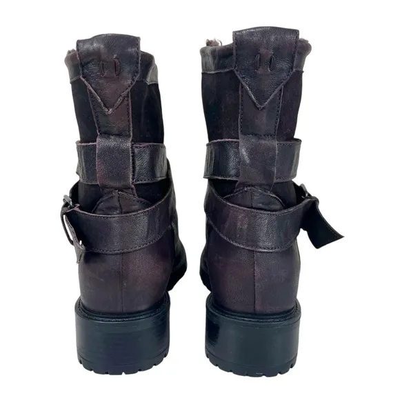 Ross &amp; Snow Women US 5 Emilina Shearling Boots Frosted Winter Plum Made in Italy