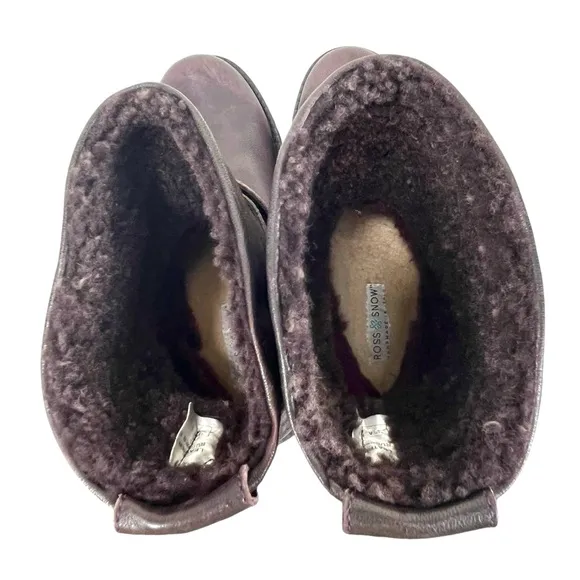 Ross &amp; Snow Women US 5 Emilina Shearling Boots Frosted Winter Plum Made in Italy