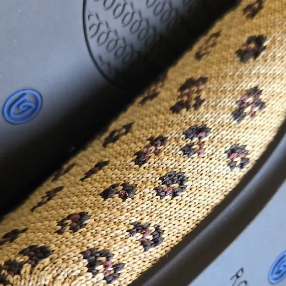 Rothy's Brown Leopard Print Flats with Blue Trim