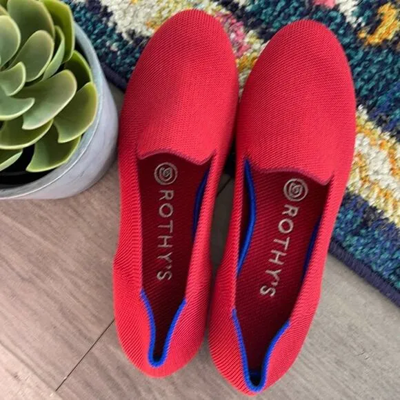 Rothys dark red size 5.5 woman’s flat loafers[l