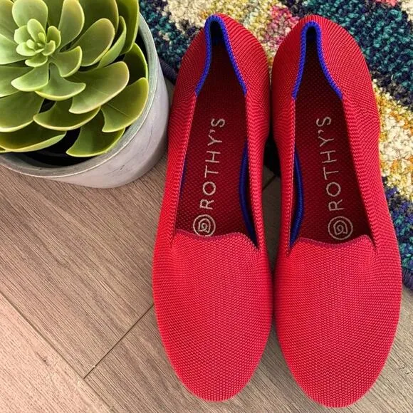 Rothys dark red size 5.5 woman’s flat loafers[l