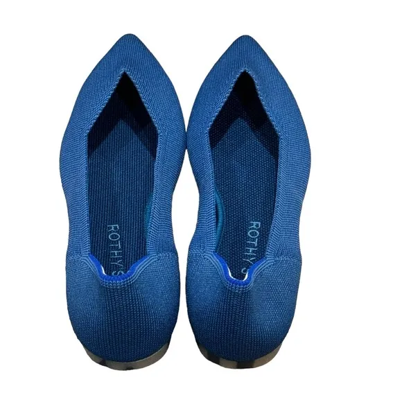 Rothy's Deep Ocean The Point Flat Comfy Pointed Toe Shoes Size 11 NWOB