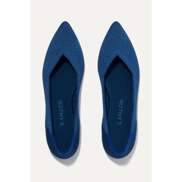 Rothy's Deep Ocean The Point Flat Comfy Pointed Toe Shoes Size 11 NWOB