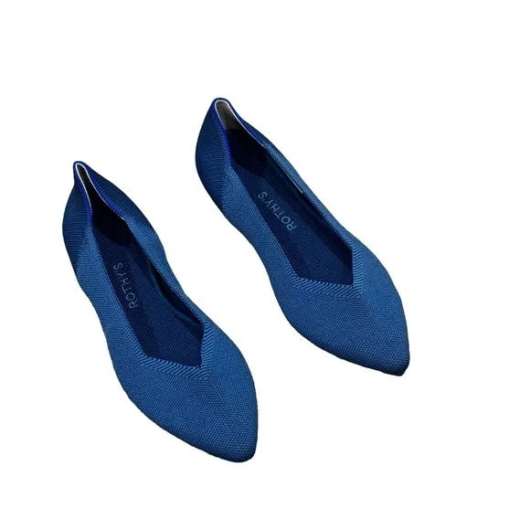 Rothy's Deep Ocean The Point Flat Comfy Pointed Toe Shoes Size 11 NWOB