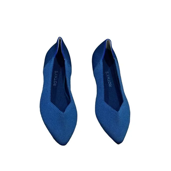 Rothy's Deep Ocean The Point Flat Comfy Pointed Toe Shoes Size 11 NWOB