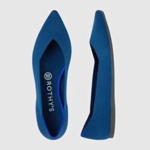 Rothy's Deep Ocean The Point Flat Comfy Pointed Toe Shoes Size 11 NWOB