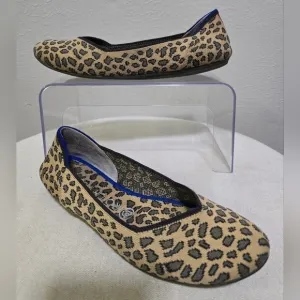Rothy's Flats Leopard Print Red Stripe Flat Ballet Shoes