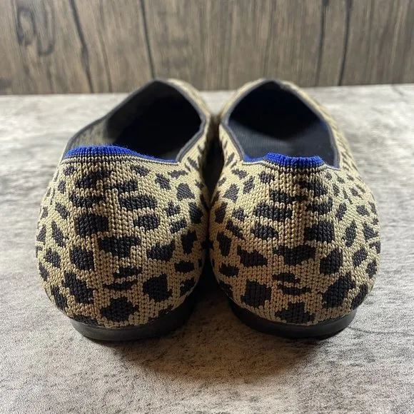 ROTHY’S Leopard Print Knit Ballet Flat Shoes Size 8.5 *NO INSOLES*
