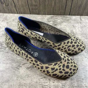 ROTHY’S Leopard Print Knit Ballet Flat Shoes Size 8.5 *NO INSOLES*