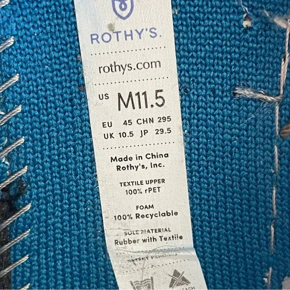 Rothy's Men's The Driving Loafer Sky Blue Recycled Material Casual Shoes Sz 11.5