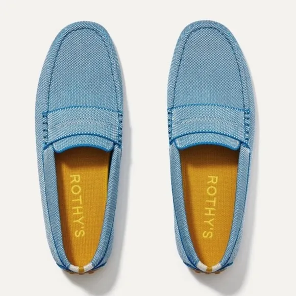 Rothy's Men's The Driving Loafer Sky Blue Recycled Material Casual Shoes Sz 11.5