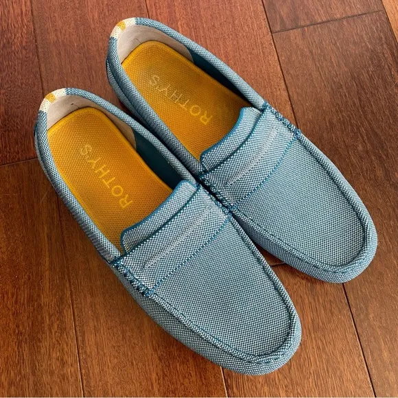 Rothy's Men's The Driving Loafer Sky Blue Recycled Material Casual Shoes Sz 11.5