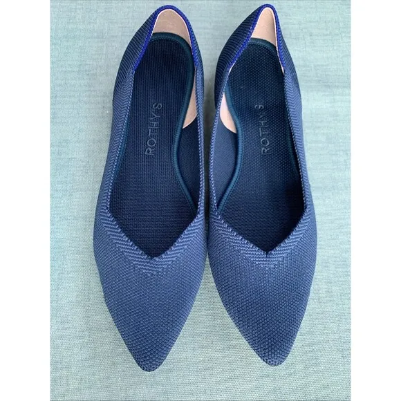 Rothy’s Navy Blue The Point Toe Ballet Flat 8