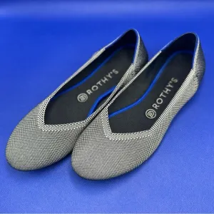 Rothy's Retired The Flat in Black/White Birdseye Print Size 9